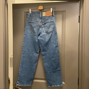 Levi high rise straight ankle jeans